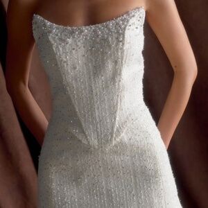 Meshki - Lorrie Tweed Corset Mini Dress - White